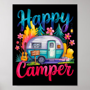 Lustiger glücklicher Camper Camping Bekleidung Anh Poster
