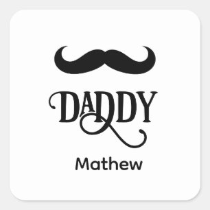 Lustiger glücklicher erster Vatertag Daddy individ Quadratischer Aufkleber