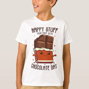 Lustiger Glücklicher Gesicht-mit-Schokolade-Tag T-Shirt