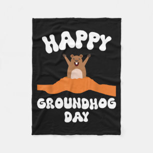 Lustiger glücklicher Groundhog-Tag 2025 _1 Fleecedecke