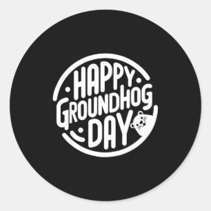Lustiger glücklicher Groundhog-Tag 2. Februar Phil Runder Aufkleber