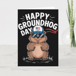 Lustiger glücklicher Groundhog-Tag  Karte