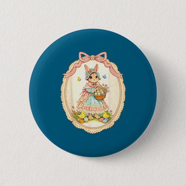Lustiger glücklicher Hase Lustiger Kaninchen für Button (Vorderseite)