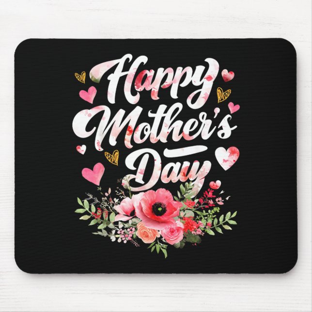 Lustiger glücklicher Muttertag süße Blumen Frauen  Mousepad (Vorne)