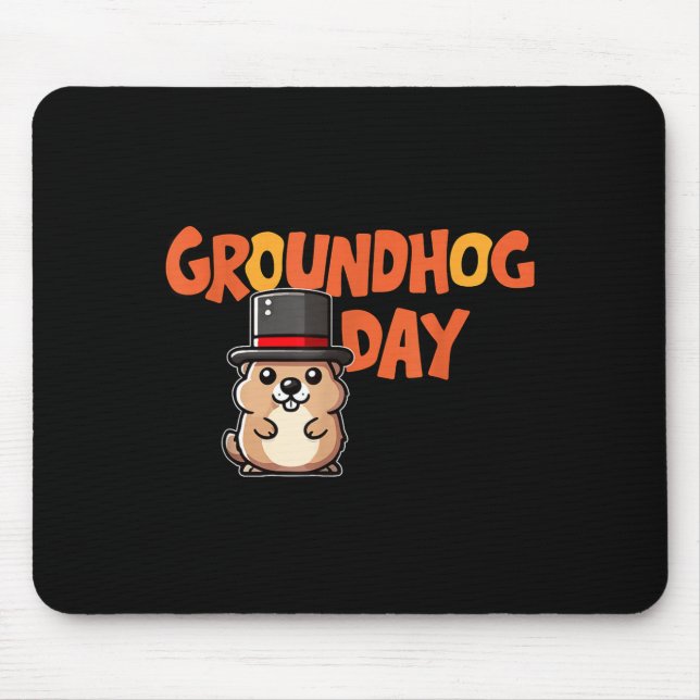 Lustiger glücklicher Tag des Murmeltieres 2. Febru Mousepad (Vorne)