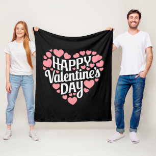 Lustiger glücklicher Valentinstag Herz Liebe Valen Fleecedecke