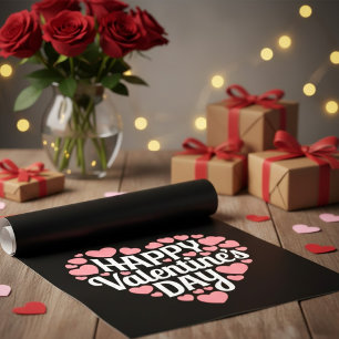 Lustiger glücklicher Valentinstag Herz Liebe Valen Geschenkpapier Set