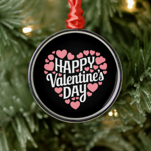 Lustiger glücklicher Valentinstag Herz Liebe Valen Ornament Aus Metall