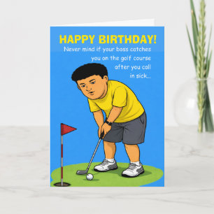 Lustiger Glückwunsch zum Geburtstag für golfspiele Karte