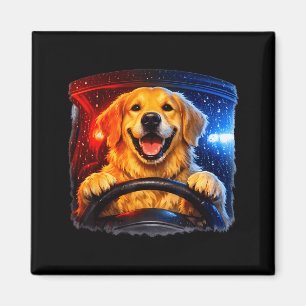 Lustiger Golden Retriever fährt Hund Humor Auto Me Magnet