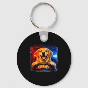 Lustiger Golden Retriever fährt Hund Humor Auto Me Schlüsselanhänger