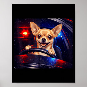 Lustiger Golden Retriever fährt Meme Hund fährt ei Poster