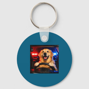 Lustiger Golden Retriever fährt Meme Hund fährt ei Schlüsselanhänger