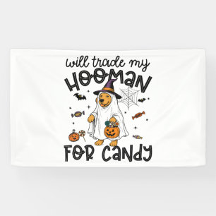 Lustiger Golden Retriever Halloween Geist Gruselig Banner