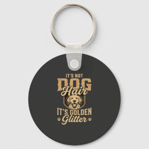 Lustiger Golden Retriever Hund Haar Glitter Schlüsselanhänger