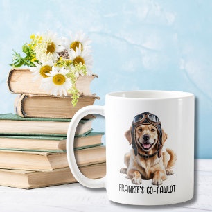 Lustiger Golden Retriever Hund Haustier Pilot indi Kaffeetasse