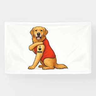 Lustiger Golden Retriever Hund Ich liebe Mama Tatt Banner
