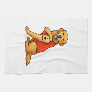 Lustiger Golden Retriever Hund Ich Liebe Mama Tatt Geschirrtuch