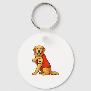 Lustiger Golden Retriever Hund Ich liebe Mama Tatt Schlüsselanhänger