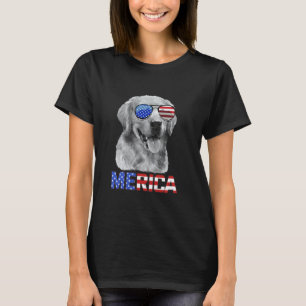 Lustiger Golden Retriever Hund Merica 4. Juli Patr T-Shirt