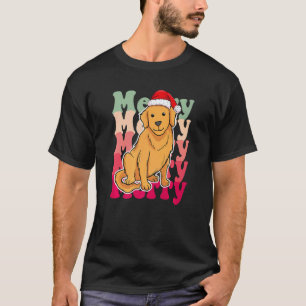 Lustiger Golden Retriever Hund Weihnachten passend T-Shirt