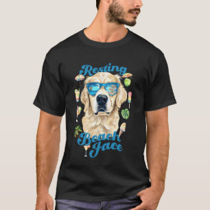 Lustiger Golden Retriever Hundemama Strand Vibes W T-Shirt