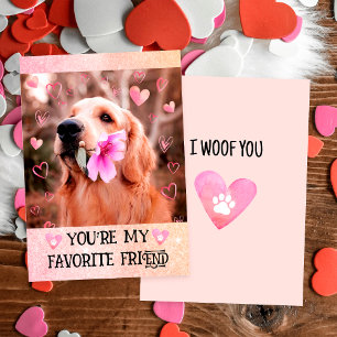 Lustiger Golden Retriever I Woof You Valentinstag Feiertagskarte