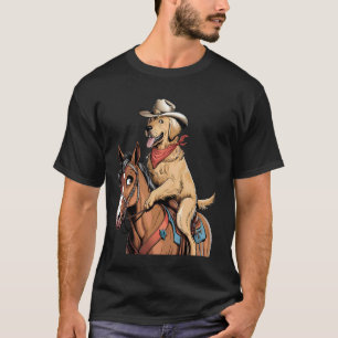 Lustiger Golden Retriever reitet auf einem Pferd G T-Shirt