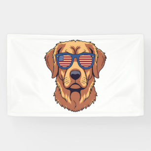 Lustiger Golden Retriever - USA Hunde Liebhaber Gr Banner