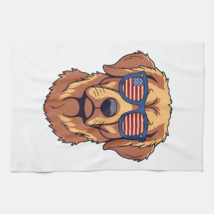 Lustiger Golden Retriever - USA Hundeliebhaber Gra Geschirrtuch