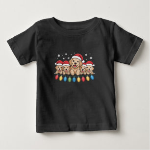 Lustiger Golden Retriever Weihnachts-Welpe Hund Baby T-shirt
