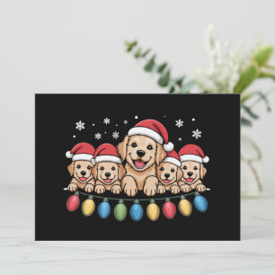 Lustiger Golden Retriever Weihnachts-Welpe Hund Einladung