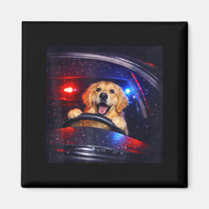 Lustiger Goldendoodle trinkt eisgekühlten Kaffee T Magnet