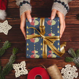 Lustiger Goldener Baum Weihnachten Benutzerdefinie Geschenkpapier