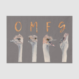 Lustiger GoldSchriftart der Ostrich-Vogel-  OMFG Seidenpapier
