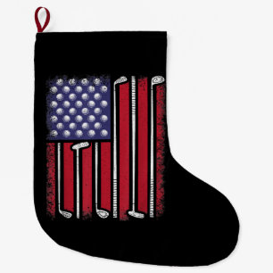 Lustiger Golf Amerikanischer Flagge Golfspieler Vi Großer Weihnachtsstrumpf