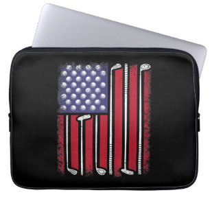 Lustiger Golf Amerikanischer Flagge Golfspieler Vi Laptopschutzhülle