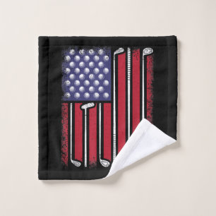 Lustiger Golf Amerikanischer Flagge Golfspieler Vi Waschlappen