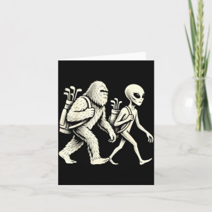 Lustiger Golf Bigfoot Sasquatch Alien Ufo Golfer Karte