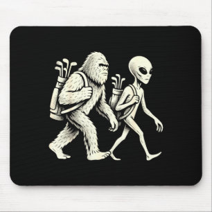 Lustiger Golf Bigfoot Sasquatch Alien Ufo Golfer  Mousepad