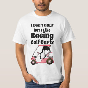 Lustiger Golf Cart Renn Flamingo T-Shirt