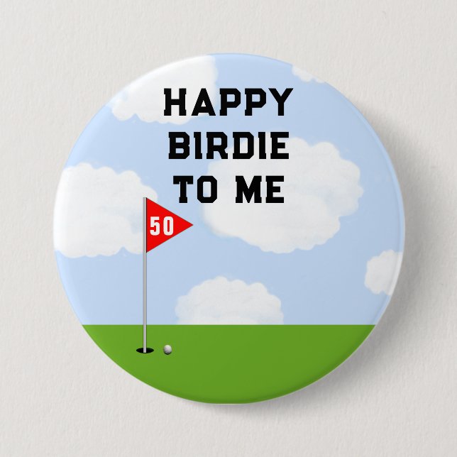 Lustiger Golf-Geburtstag Button (Vorderseite)