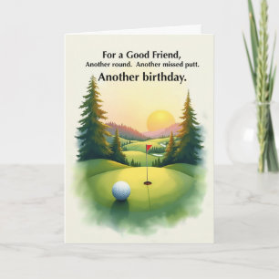 Lustiger Golf-Geburtstag verpasster Putt Humor Fre Karte