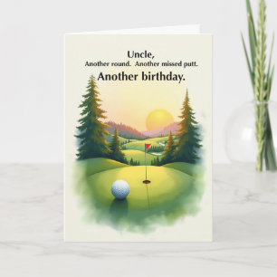 Lustiger Golf-Geburtstag verpasster Putt Humor Onk Karte