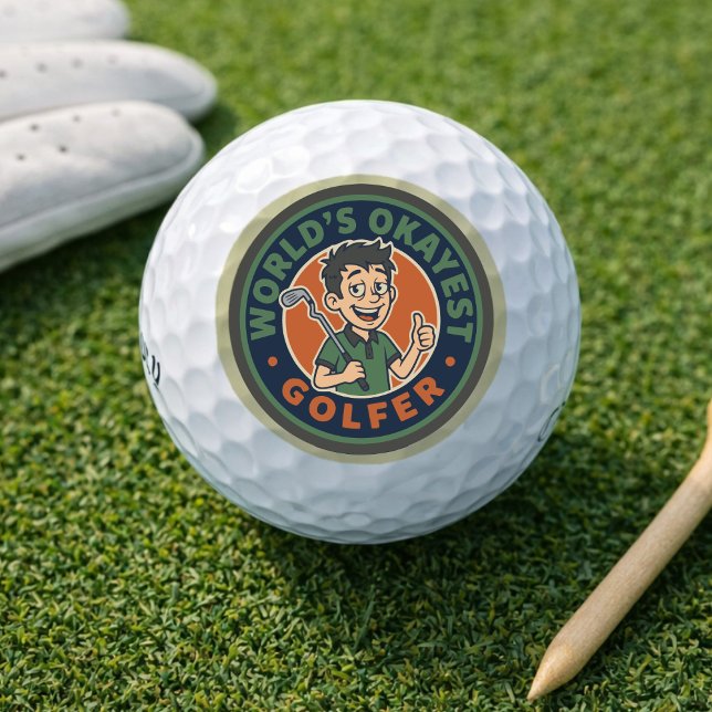 Lustiger Golf Golfball (Funny Golf Ball - Great Joke For Golfer - Worlds Okayest Golfer. Fathers Day Gift, Retirement Gift)