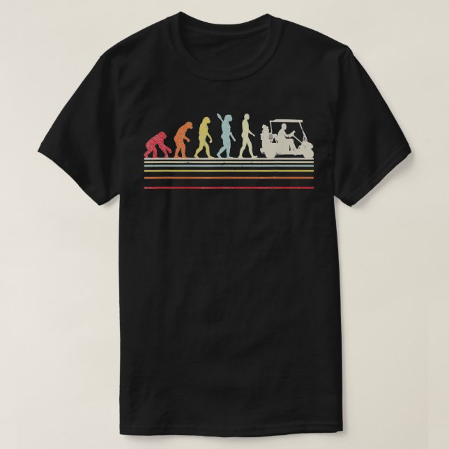 Lustiger Golf Retro-Stil Evolution des Menschen  T-Shirt (Design vorne)