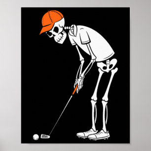 Lustiger Golf Skelett Golf Halloween Golf Sport  Poster