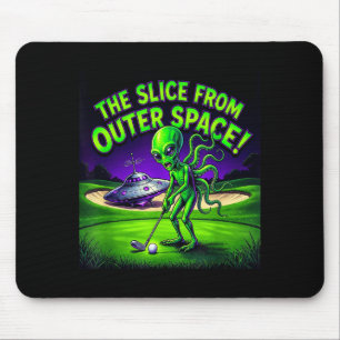 Lustiger Golf spielender Außerirdischer, der Slice Mousepad