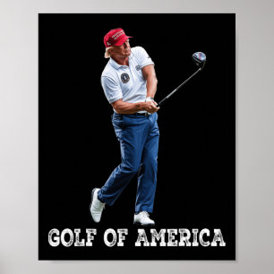 Lustiger Golf Von Amerika Donald Trump 1 Poster