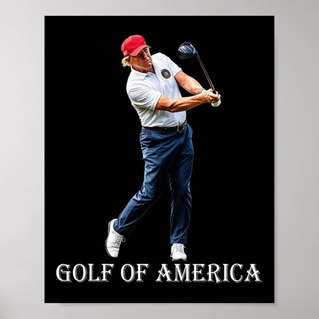 Lustiger Golf Von Amerika Donald Trump  Poster (Vorne)